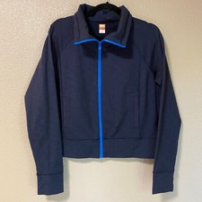 Women's LUCY Large Athletic Stretch Light Jacket Navy Blue, Lighter Blue Piping