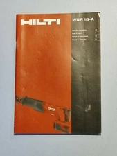 Hilti WSR 18-A Reciprocating Saw tool Manual only .