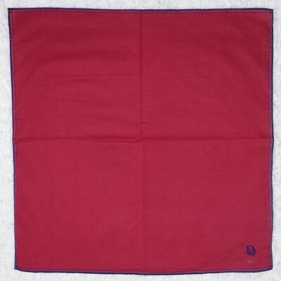 M628 CHRISTIAN DIOR Red Cotton Scarf Scarves Pocket Square 18.5'' X 19''