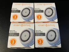 4 Pack Clarisonic DELICATE Replacement Brush Heads Mia2 Aria Plus Smart Profile