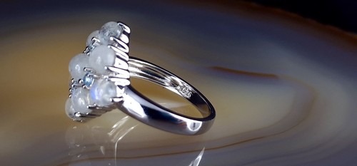 Ring Silber 925 Mondstein Topas blau 19,7 mm - schimmernd & funkelnd - Bild 11 von 12