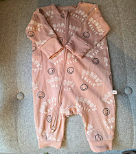 NEXT Baby Cotton Ribbed Full Zip Smiley Graphic Babygrow 0-3 Months