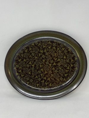 Vintage Franciscan Madeira Serving Oval Platter 13.5'' Green & Brown Earthenware