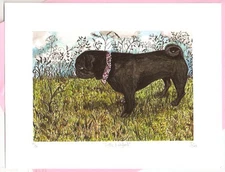Pug Limited Edition Print by UK Artist Elle Wilson Little Ladybird #37/50*