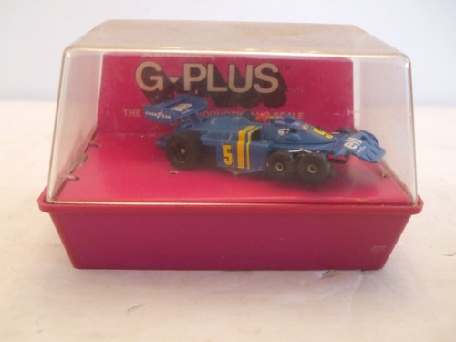 Aurora G-Plus Slot Car Six Wheel Tyrrell P34 ELF F1 Race Car (Blue #5) w/ Case