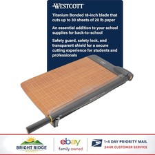 Guillotine Paper Cutter with Titanium Blade, 18-Inch, Safety Features Included