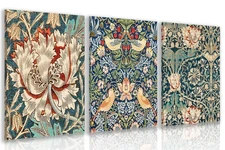 Framed William Morris Wall Art, Nouveau Vintage Botanical Wall Decor, Retro I...