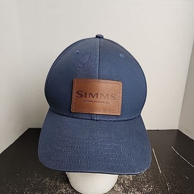 Simms Fishing Hat Cap Snapback OSFM Bozeman Montana USA Leather Patch Logo 