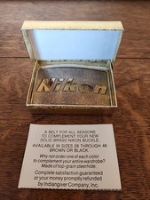 New Old Stock Vintage NIKON Brass Belt Buckle