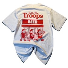 Shaka Wear USA Made Rally The Troops Beer T Shirt Mens Medium Heavyweight Tee