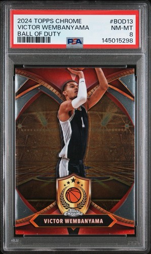 2024-25 Topps Chrome Ball of Duty Victor Wembanyama #BOD-13.  PSA 8 NM-MT Graded
