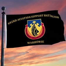 602nd Aviation Support Battalion Warhorse Flag 3x5Feet with Brass Grommets