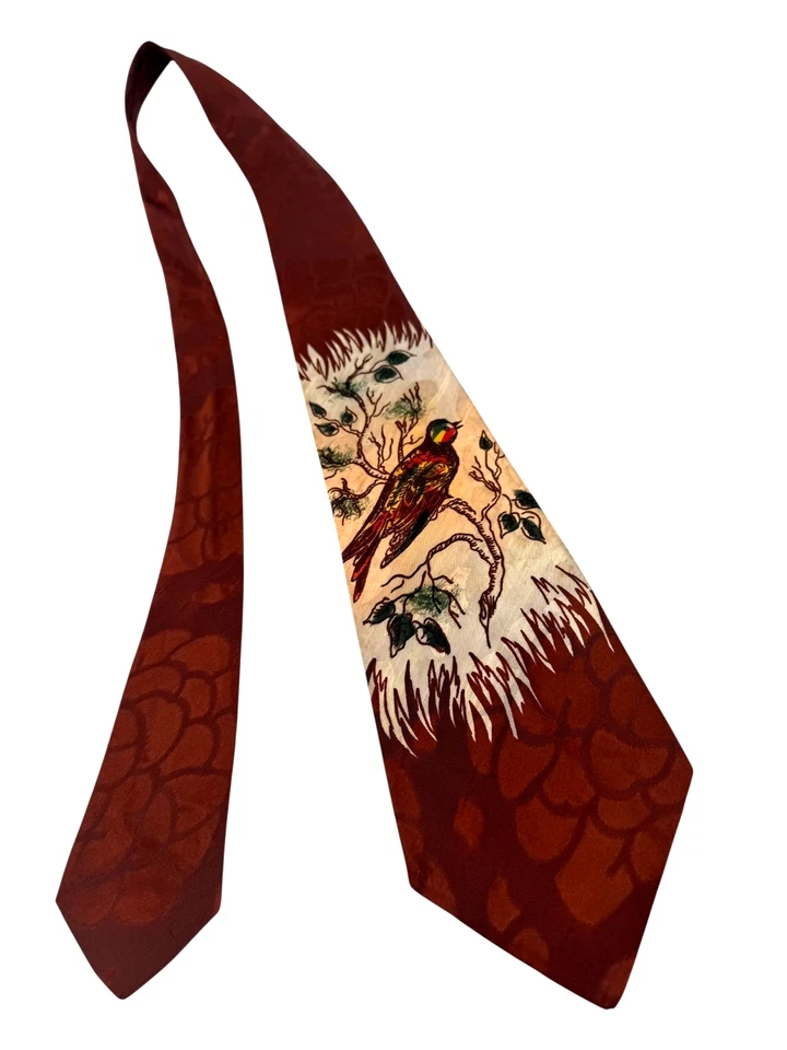 Lote de 10 corbatas de cuello vintage de los años 40 para hombre | Corbata de seda de rayón MCM novedosa Foto 4 de 4