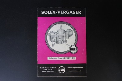 DVG,Solex Vergaser,Solex Fallstromvergaser 32 PDSIT-2/3,Handbuch,16 S.,1963