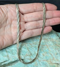 Vtg Milor Italy Sterling Silver 925 Bi-Color Braided Herringbone 16" Necklace