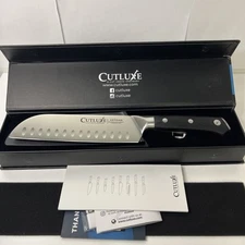 CutLuxe 7” Santoku Kitchen Knife Artisan Series High-Carbon German Steel Blade