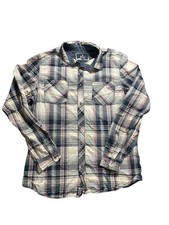 Buffalo David Bitton Men  s size XL Button Up Long Sleeve Plaid Shirt Blue Red