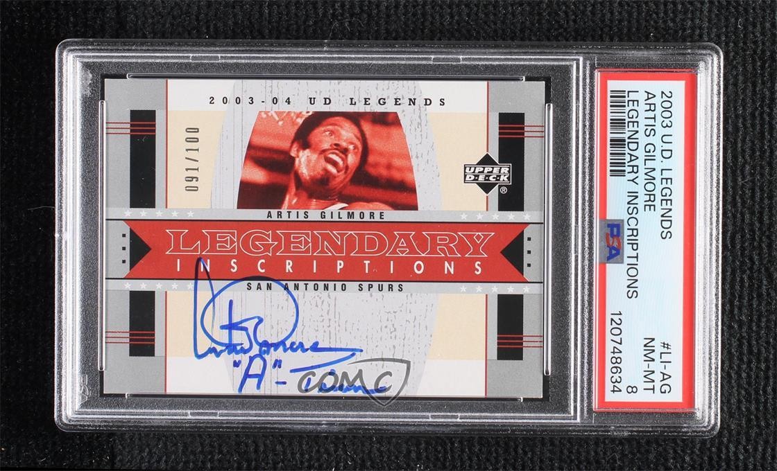 Artis Gilmore San Antonio Spurs 2003 UD Legends Legendary Inscriptions A-Train PSA 8 Auto HOF 1q7 