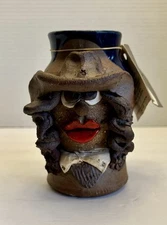 Ordinary People Pottery Face Mug Woman With Cowboy Hat & Red Lips 6”
