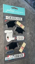 Jolee's Boutique GRADUATE CELEBRATE Dimensional Stickers Diploma Grad Cap Stars