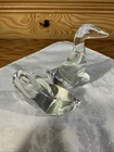 Steuben Crystal Figurines Preening & Standing Goose Ducks Signed set 2