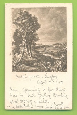 DEDHAM VALE, CONSTABLE. FRÜHE TUCKS NATIONAL GALLERY POSTKARTE VERSCHICKT 1901