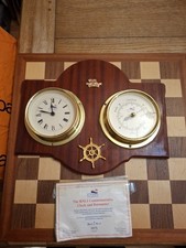 ULTRA RARE The RNLI Commemorative Clock & Barometer On Plaque Danbury Mint + COA