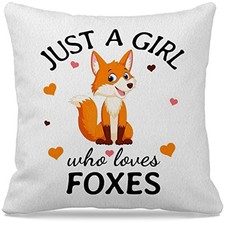 Fox Decor Fox Pillow Covers Just A Girl Who Loves Throw Pillow Cover Foxes