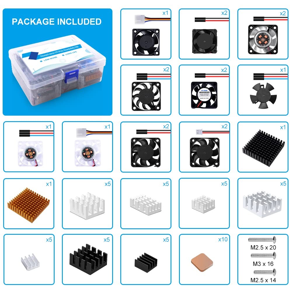 GeeekPi Heatsink Fan Kit for Raspberry Pi, Cooler Set with PWM... 