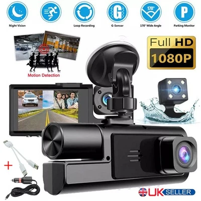 1080P Dual Lens Car Dash Cam Recorder G Sensor DVR Front and Rear Camera Video