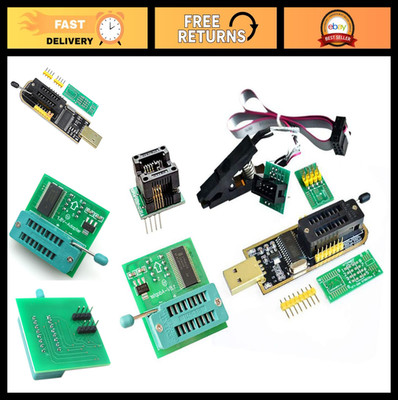 EEPROM BIOS USB Programmer CH341A Kit with SOIC8 Clip & Adapters for 24/25 Flash