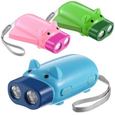  3 Pcs Novelty Torch Kids Childrens Flashlight Hand Pressing Lights