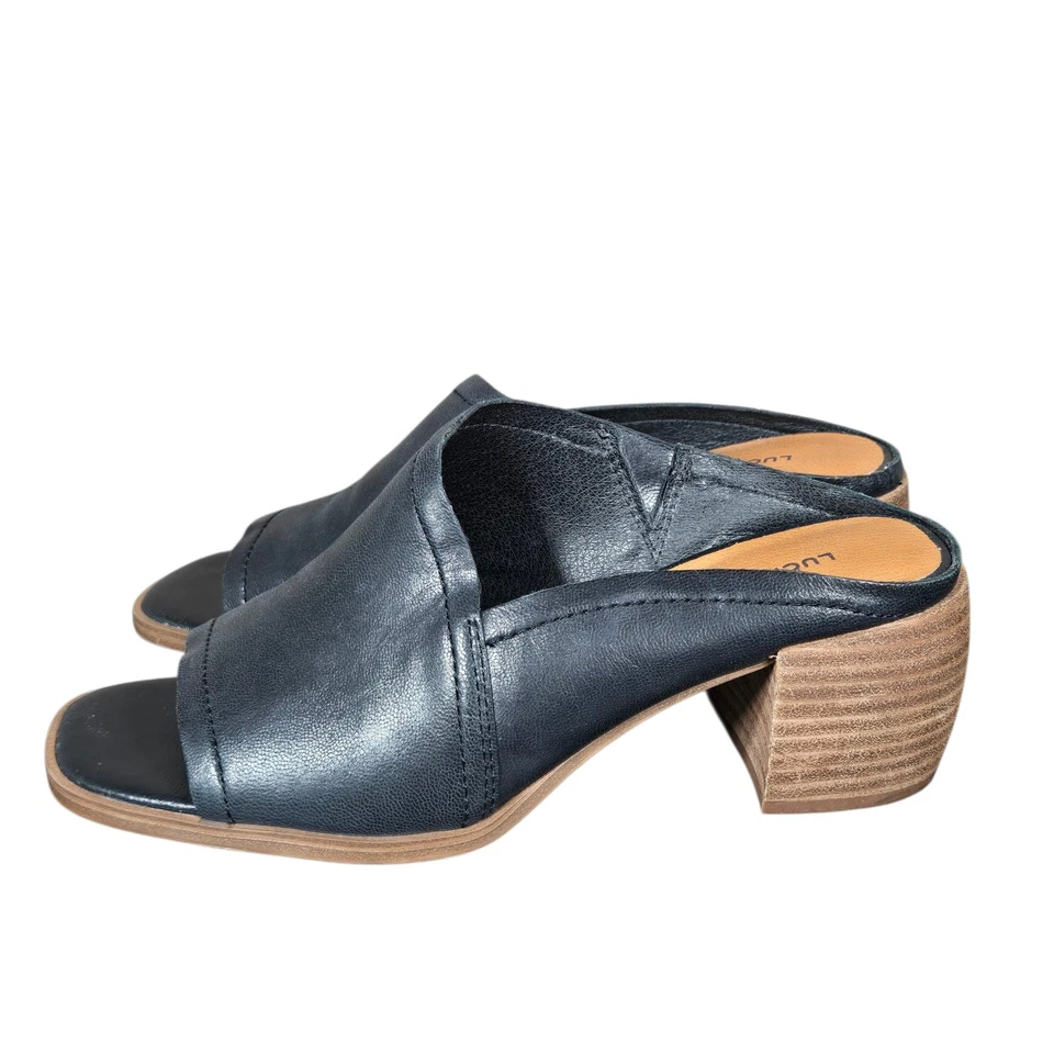 Lucky Brand 鞋女式 6.5 杰米皮革高跟鞋凉鞋骡子拖鞋露趾 — 第 3/4 张图片