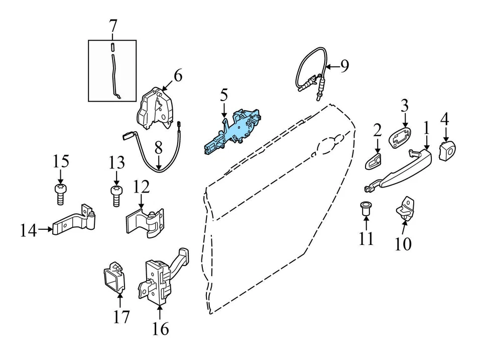 BMW 340I 2016-2018 - Soporte de manija de puerta exterior izquierdo 7242567 Foto 3 de 4
