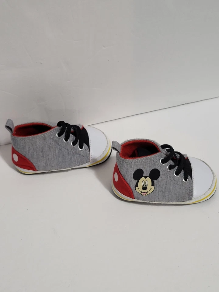 Disney Mickey Mouse Gris Denim Zapatos Bebé Talla 9-12 Meses Foto 2 de 4