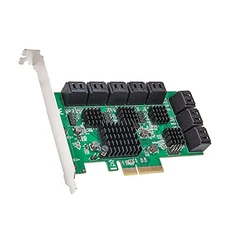 SYBA 16 PORT SATA III PCIE 3.0 X4 NON-RAID EXPANSION CARD QUAD ASM1064 - GREEN