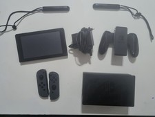Nintendo Switch Black Console Bundle Dock Joy-Con Controllers AC Adapter Wi-Fi