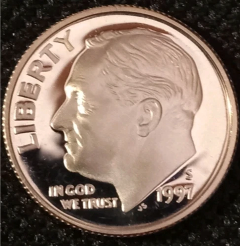 1997-S Roosevelt Dime Proof 90% Silver Gem Deep Cameo Coin  #R-403B