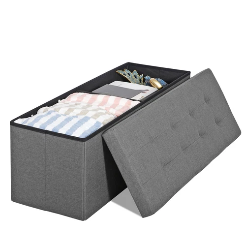 Folding Storage Ottoman Bench Foot Rest Foot Stool for Bedroom Entryway Indoor - Imagen 10 de 93
