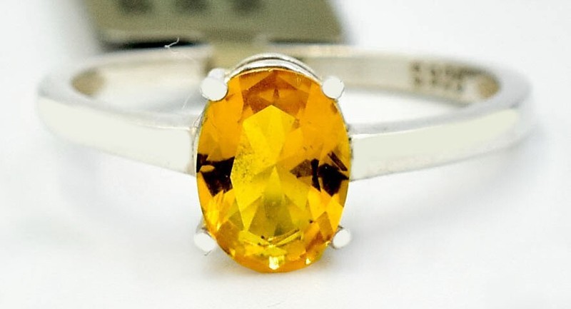 LAB CREATED 1.85 Cts YELLOW TOPAZ SOLITAIRE RING .925 Sterling Silver -  NWT