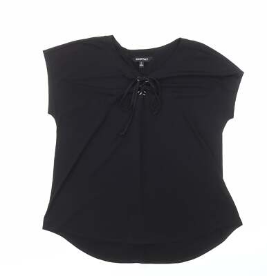 Ellen Tracy Damen Bluse schwarz Viskosemischung Größe L