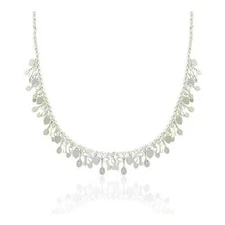 Silver .925 tennis Heart Key Charm Rolo Link Necklace