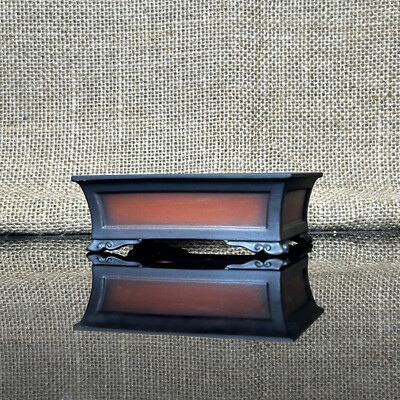 Handmade bonsai pot, Ceramic, picture frame effect, 4 sculptural corners, 4''