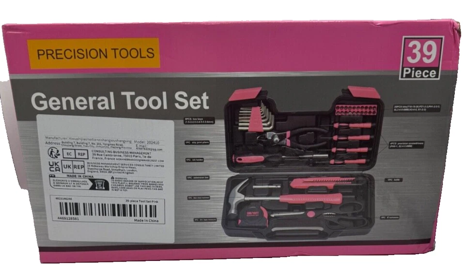 precision tools general tool set 39 piece pink color - Image 2 of 4