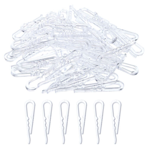 100Pcs Plastic Alligator Clips, 1.97" Clear U Shape Shirt Clip with Teeth - Picture 1 of 6