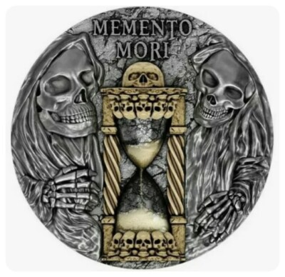 2020 2oz silver coin 2000 francs Cameroon $5 Momento Mori Hourglass