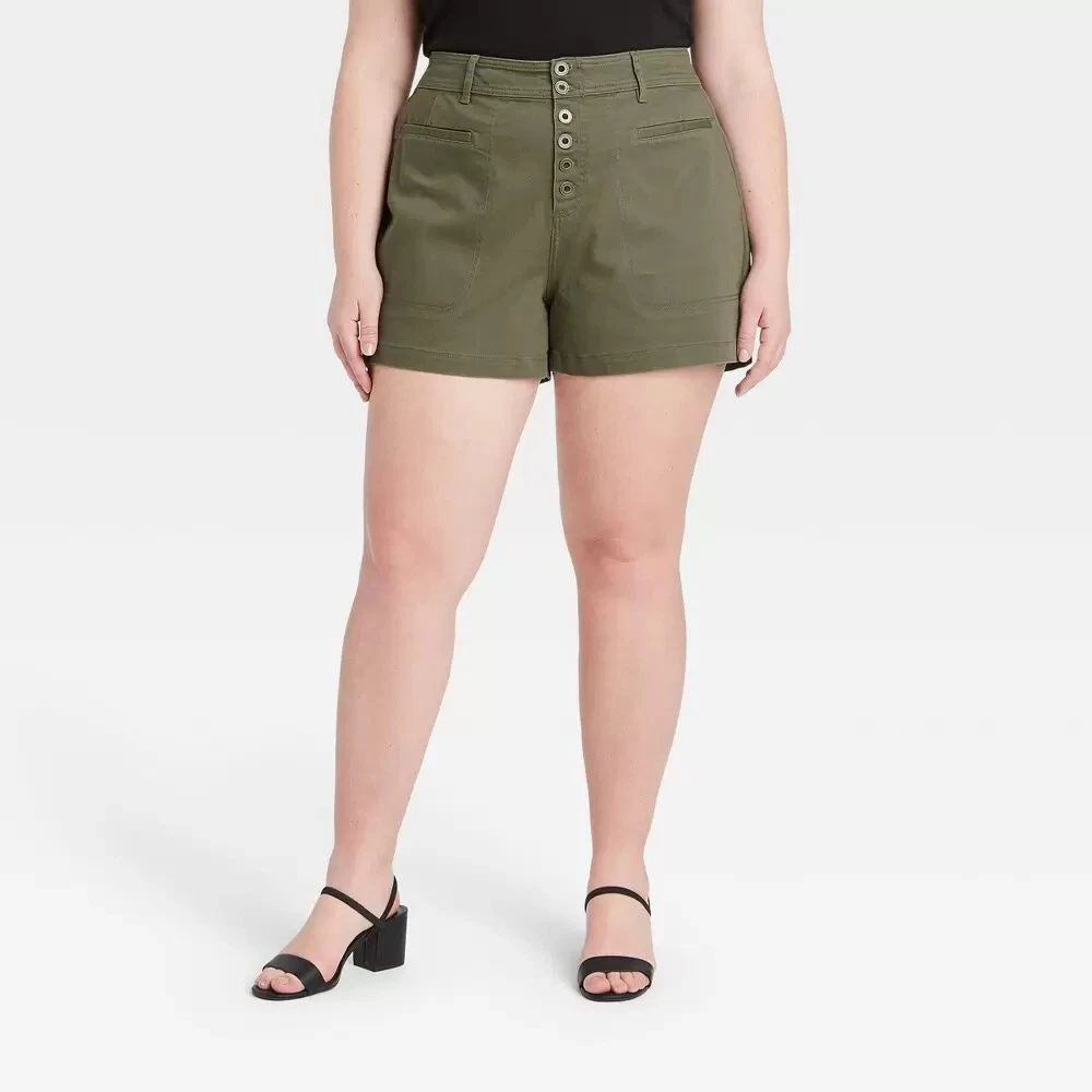 Plus size olive green hotsell shorts
