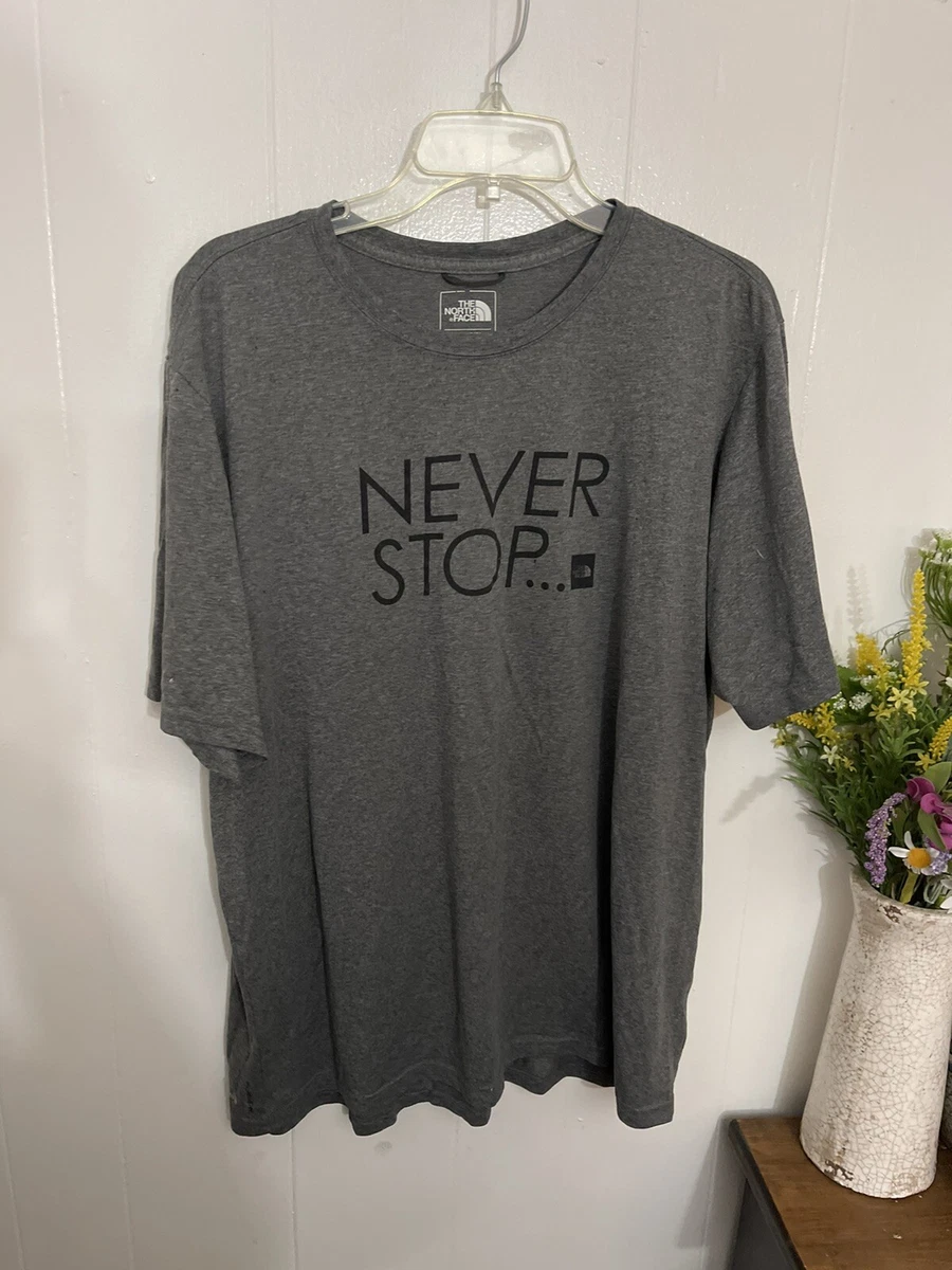 The North Face XL Gray NEVER STOP Quick Dry T Shirt Short Sleeve