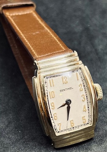 Vintage SENTINEL Model L Men’s 36mm Mechanical Watch 19 Jewels 18KGP Made In USA - Picture 9 of 15