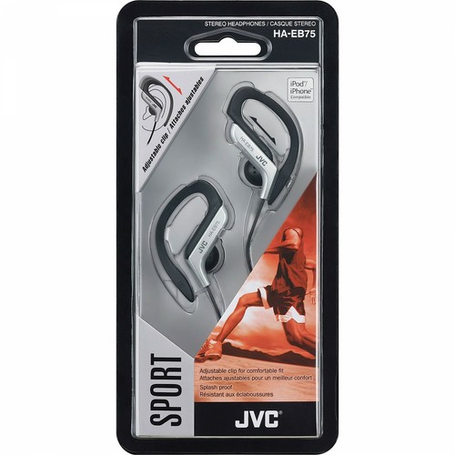 3 Pack JVC Haeb75S Sport Clip Headphone Silver, Earbuds, In-Ear FAST SHIPPING - Picture 4 of 4